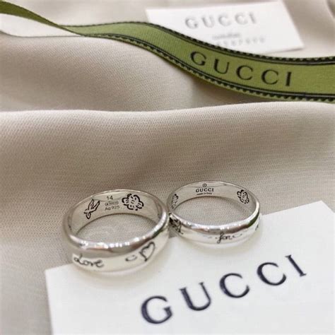 gucci 18k green ring g|gucci couple ring.